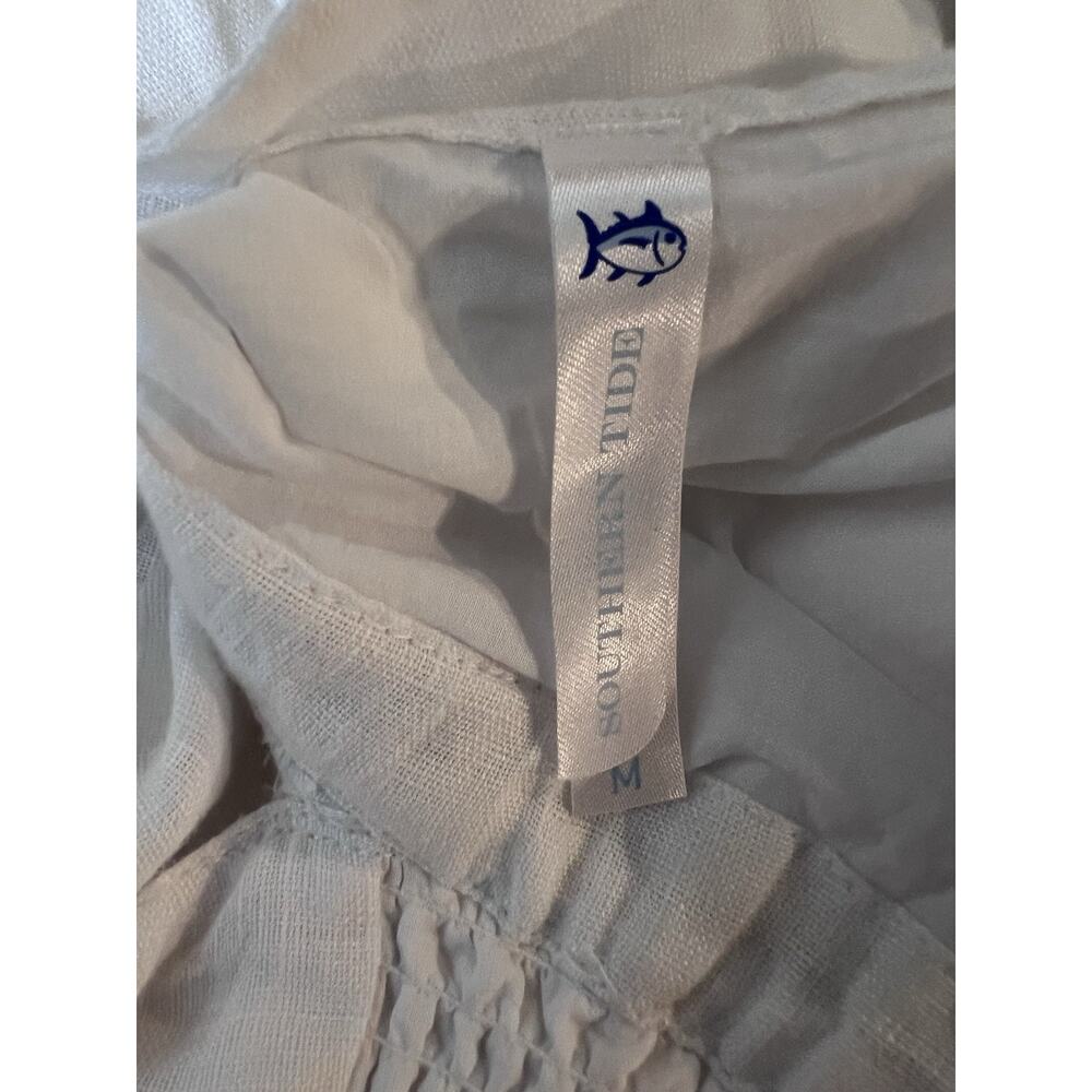 SOUTHERN TIDE-M- Leighton LINEN Maxi Dress-Tie Back-White-Coastal-Summer-Wedding - Picture 10 of 13